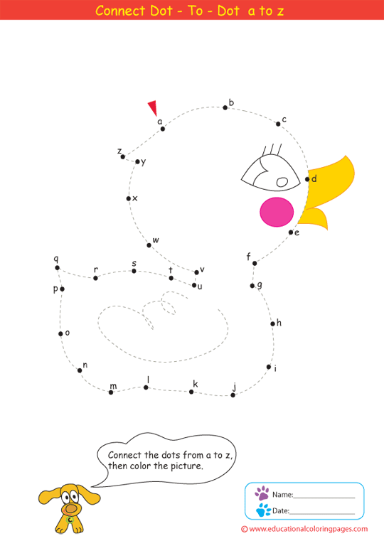 duck coloring, duck connect dots, dot to dot duck coloring