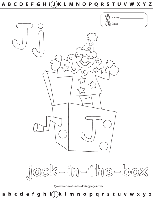 letter j coloring